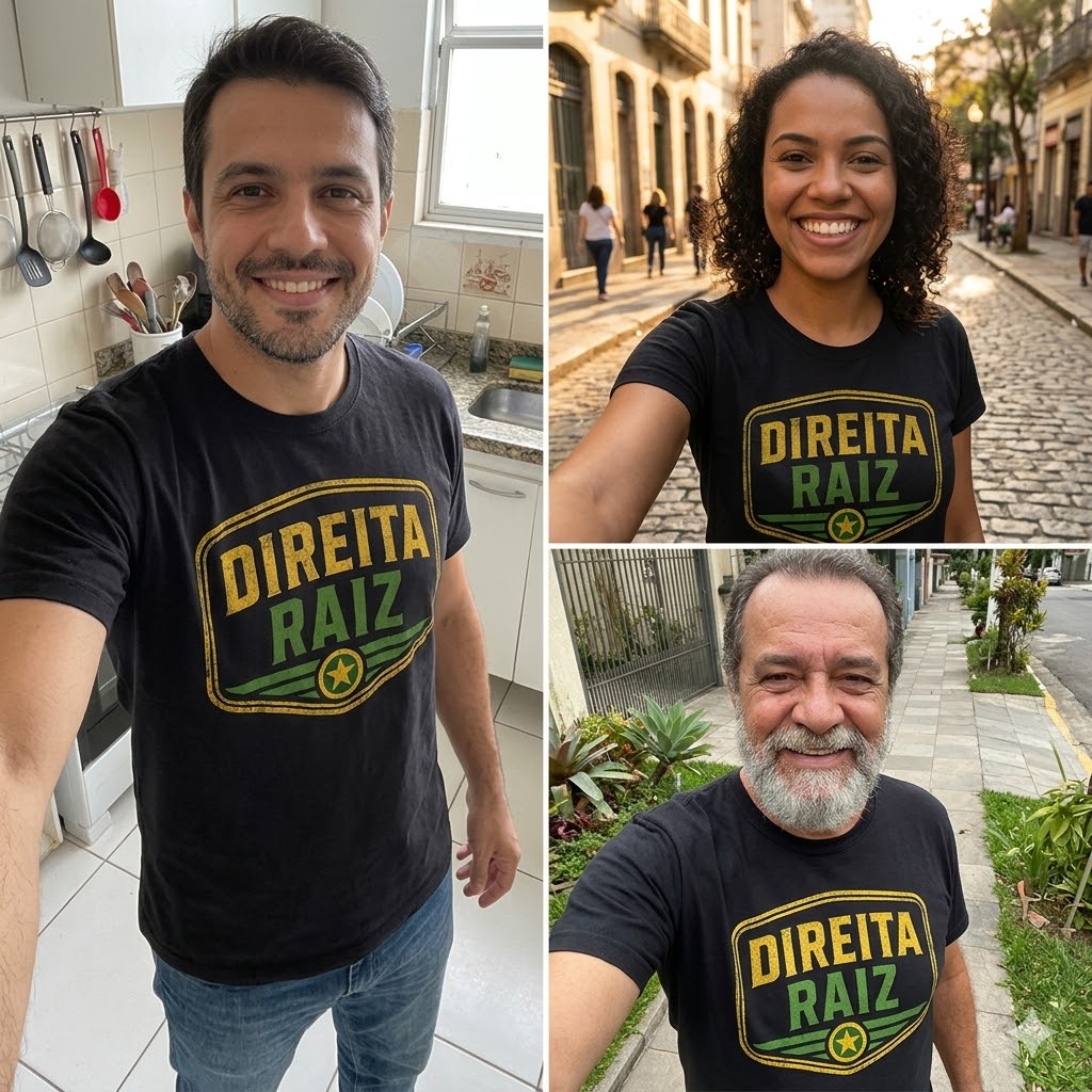 Patriotas vestindo Direita Raiz