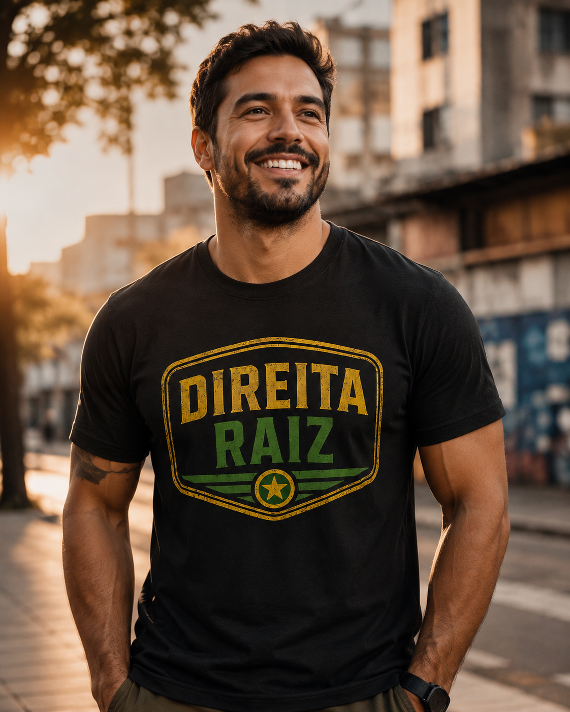 Patriota vestindo Direita Raiz